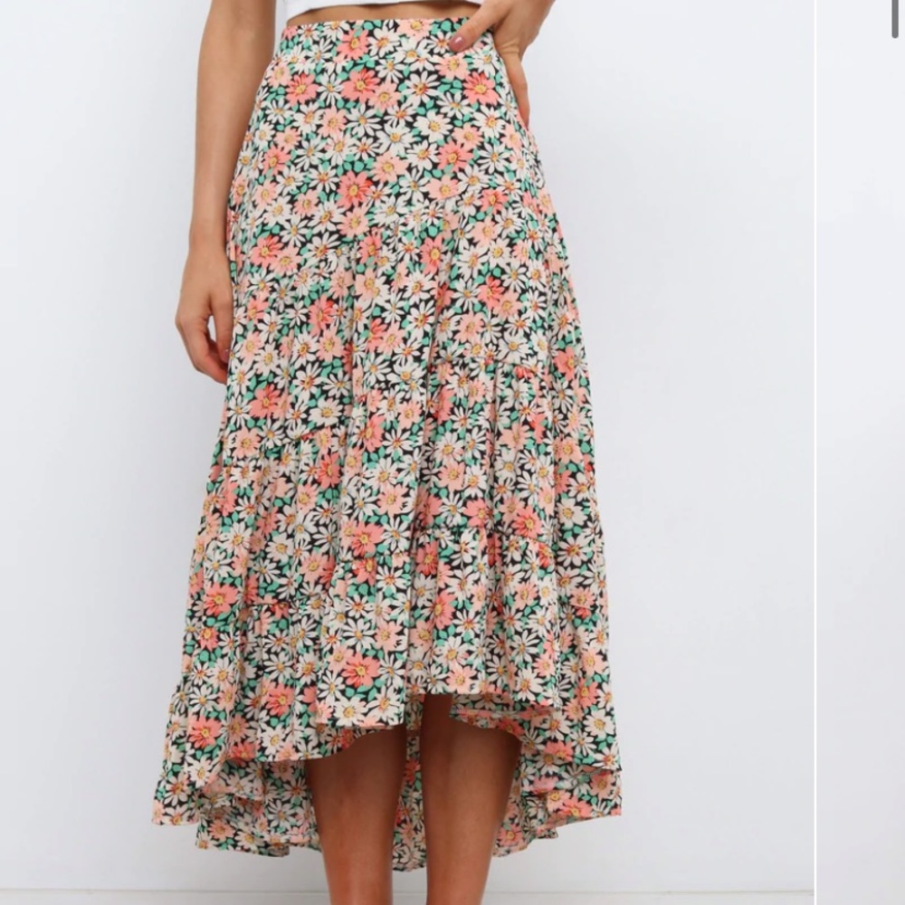 Midi floral skirt